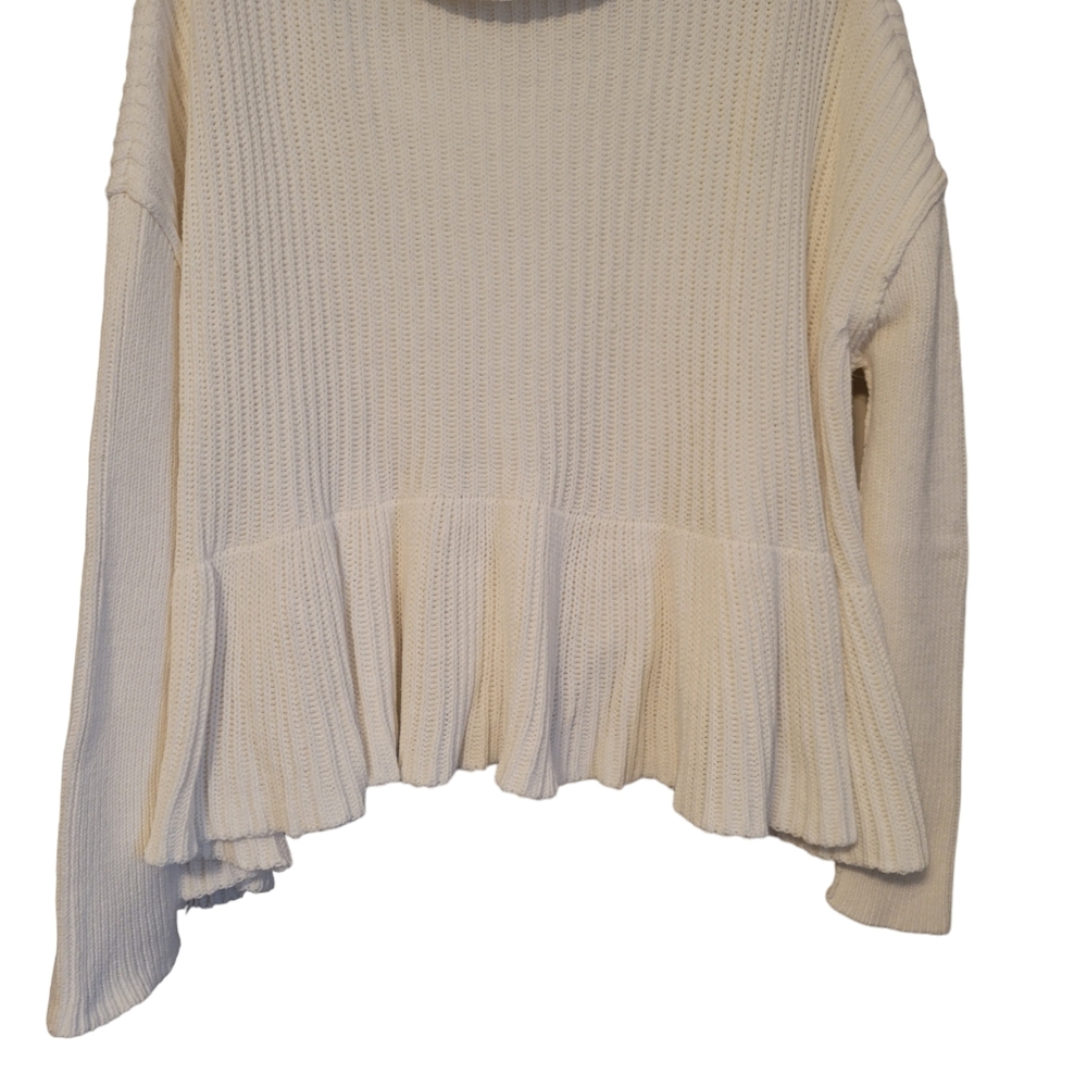 Free People Layer Cake Turtleneck Sweater Small Oversized Cream Boho Slouchy - Picture 6 of 9